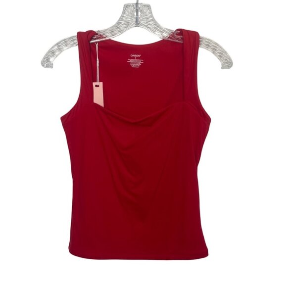 Qinsen Sleeveless Scoop Neck Top Womens Small Red New - Picture 1 of 6